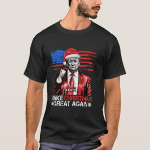 T-shirt Fête de Noël à nouveau Trump Père Noël Amer