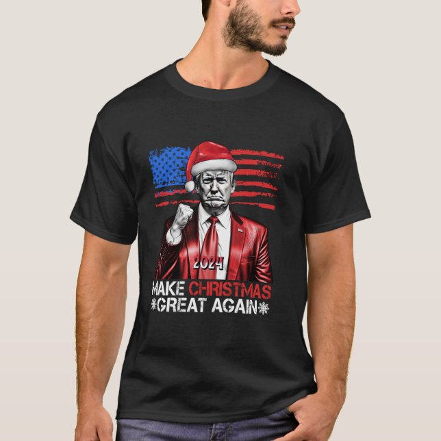 T-shirt Fête de Noël à nouveau Trump Père Noël Amer (Devant)