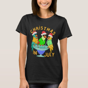 T-shirt Fête de Noël en Juillet Parrot oiseau drôle de pis