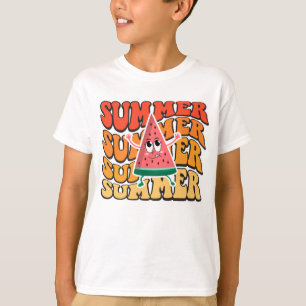T-shirt Fête de pastèque rétro groovy mignonne d'été