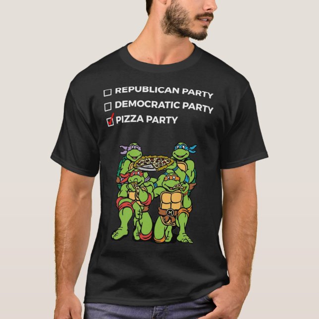 T-shirt FÊTE DE PIZZA drôle (Devant)