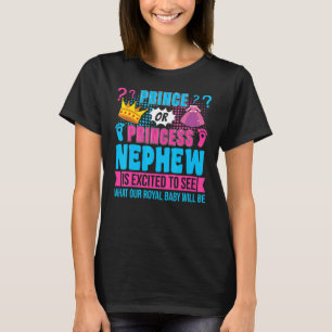 T-shirt Fête de révélation du sexe du bébé neveu Prince ou
