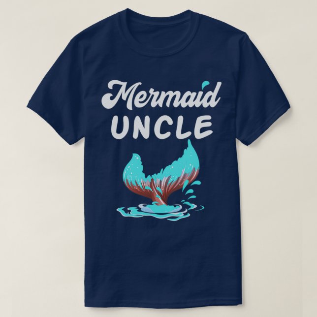 T-shirt Fête de sirène de l'oncle de sirène (Design devant)