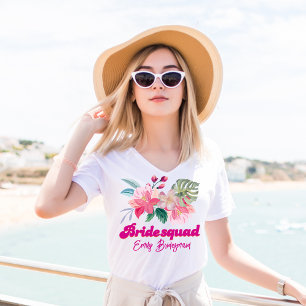 T-shirt Fête de weekend de demoiselle d'honneur tropicale