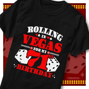 T-shirt Fête des dés de casino pour les 71 ans à Vegas