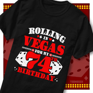 T-shirt Fête des dés de casino pour les 74 ans à Vegas