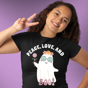 T-shirt Fête des fleurs rétro fantôme Halloween