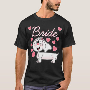 T-shirt Fête des mariées de chien Mariage Dachshund Bride
