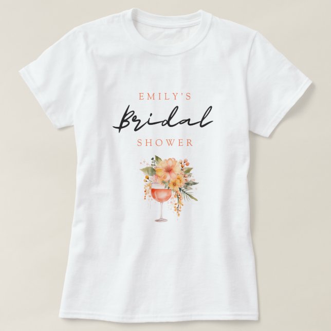 T-shirt Fête des mariées florale Aperol Spritz (Design devant)