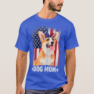 T-shirt Fête des mères Classique Corgi Chien Maman USA Dra