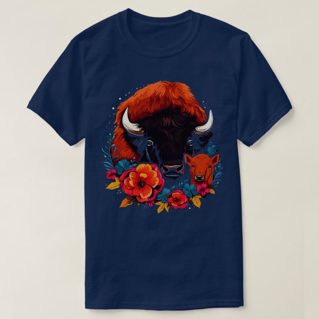 T-shirt Fête des mères de bison (Design devant)