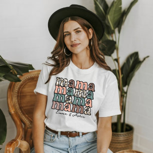 T-shirt Fête des mères de maman Retro Personnalisé Nom de 