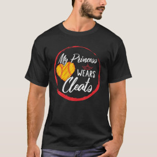T-shirt Fête des mères de softball Ma princesse porte des