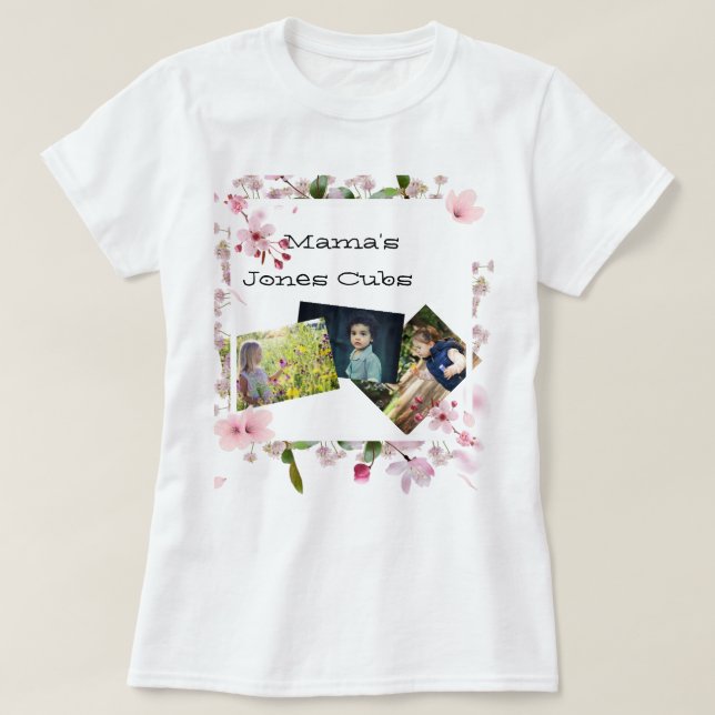 T-shirt Fête des mères florales Les trois petits photos de (Design devant)