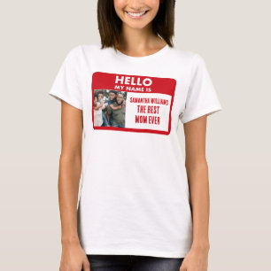 T-shirt Fête des mères   Nom photo personnalisé Balise Mei