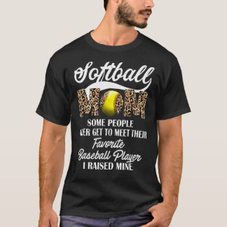 T-shirt Fête des Mères Softball Maman Empreinte de léopard