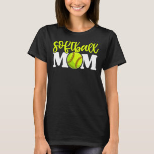 T-shirt Fête des mères softball Maman pour femmes