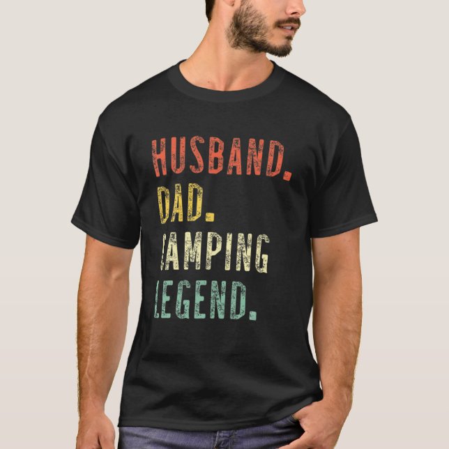 T-shirt Fête des pères Amusante Camper Mari Papa Camping L (Devant)
