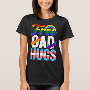 T-shirt Fête des pères Arc En Ciel Gratuit Papa Accroche L