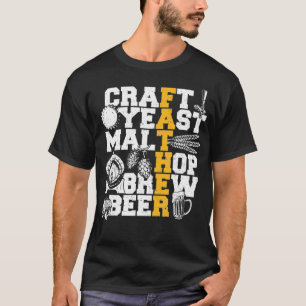 T-shirt Fête des pères artisanale Yeast Malt Hop Brew Beer