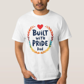 T-shirt Fête des pères badge design "Construite avec Fiert