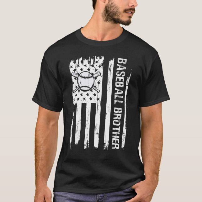 T-shirt Fête des pères Baseball Frère Frère Hommes Enfants (Devant)