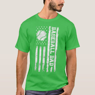 T-shirt Fête des pères Baseball Papa Cadeaux Papa Hommes E