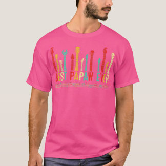 T-shirt Fête des pères Best Papaw Ever Guitare Lover Guita