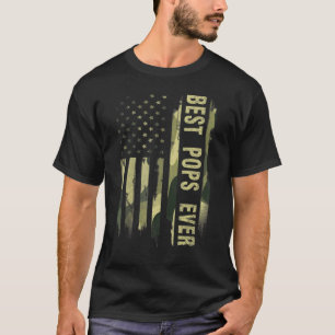 T-shirt Fête des pères Camo Drapeau Américain Usa Best Pop
