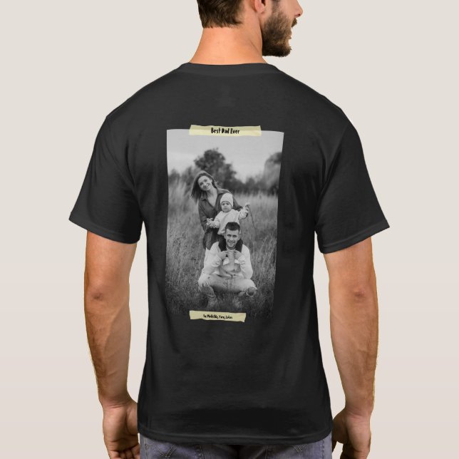T-shirt Fête des pères de bande photo de meilleur papa jam (Dos)
