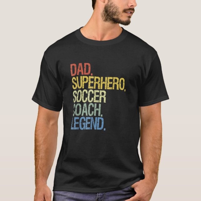 T-shirt Fête des pères de l'entraîneur de football papa (Devant)