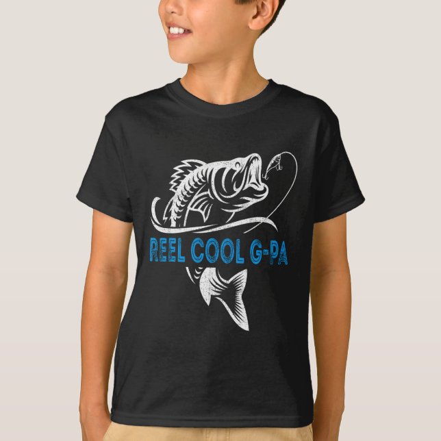T-shirt Fête des pères de pêche G-Pa Cool de rouleaux (Devant)