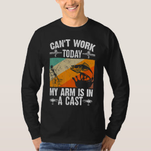 T-shirt Fête des pères de pêche Je ne peux pas travailler