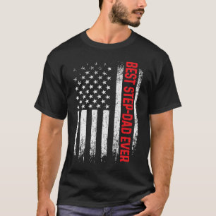 T-shirt Fête des pères Drapeau Américain Mens Best Stepdad