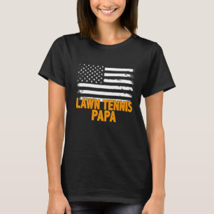 T-shirt Fête des pères Drapeau américain Papa Tennis de pe
