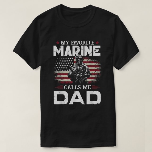 T-shirt Fête des pères Drapeau Ma Marine Préférée M'Appell (Design devant)