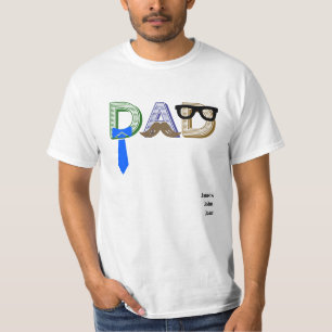 T-shirt Fête des pères Drôle Papa Personnalisé Noms