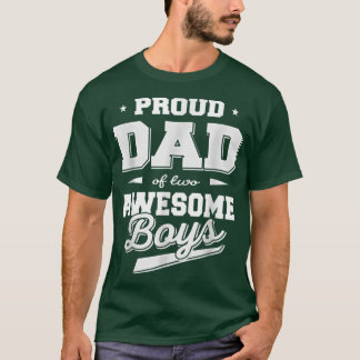 T-shirt Fête des pères Fier Papa de 2 Deux garçons fantast