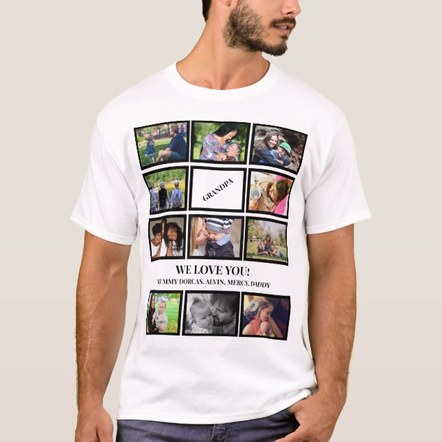 T-shirt Fête des pères grand-père moderne personnalisée 11 (Devant)