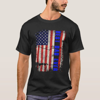 T-shirt Fête des pères Meilleur papa Jamais Américain Drap