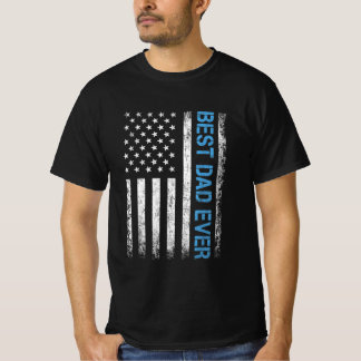 T-shirt Fête des pères Meilleur père jamais drapeau améric