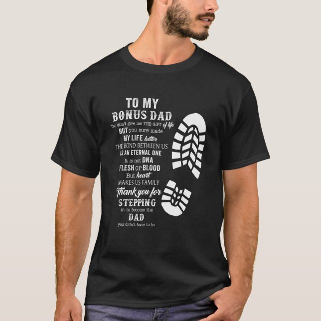 T-shirt Fête des pères Mens Bonus Papa De Stepdad Pour Dau (Devant)