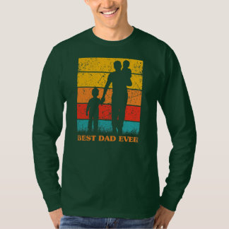 T-shirt Fête des pères Mens Meilleur Papa Jamais Retro Sun