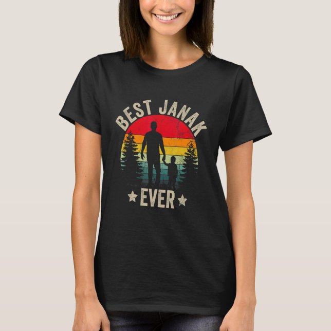 T-shirt Fête des pères Mens Sanskrit Meilleur Janak Jamais (Devant)