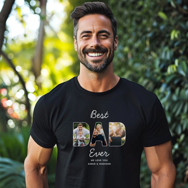 T-shirt Fête des pères moderne personnalisée Meilleur papa (Créateur téléchargé)