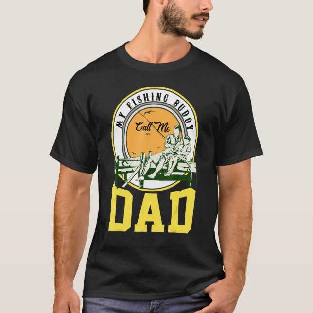 T-shirt Fête des pères Mon Époux De Pêche Appelle-Moi Papa (Devant)