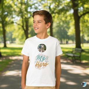 T-shirt Fête des pères   Mon héros   Photo Avec Papa