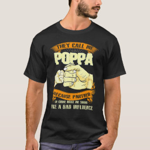 T-shirt Fête des pères On M'Appelle Poppa Vintage Poppa Fa