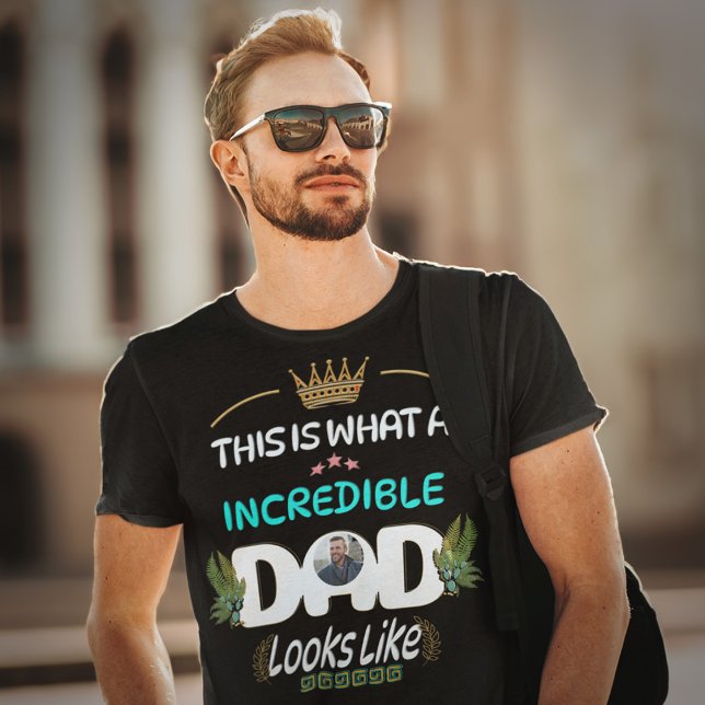 T-shirt Fête des pères Papa Photo Incroyable Personnaliser (Créateur téléchargé)