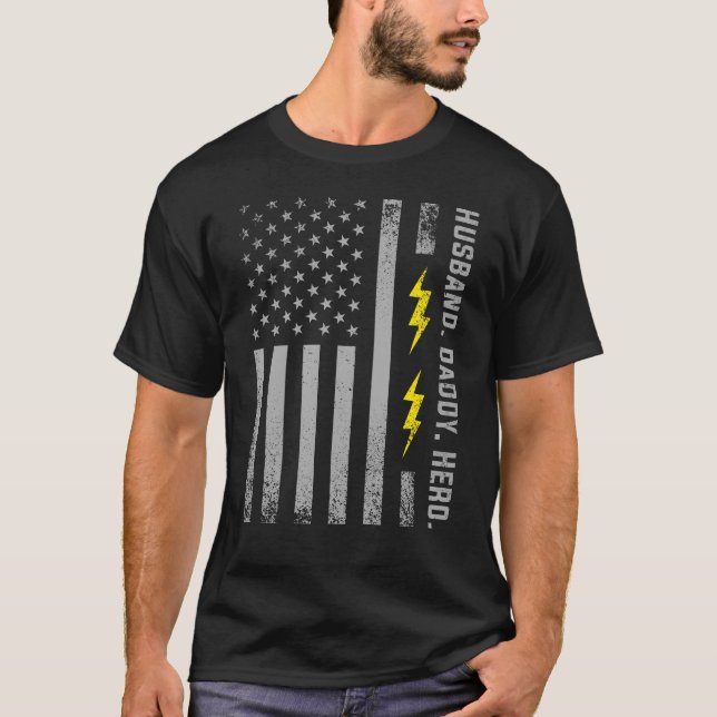 T-shirt Fête des pères patriotique d'Américain de papa (Devant)